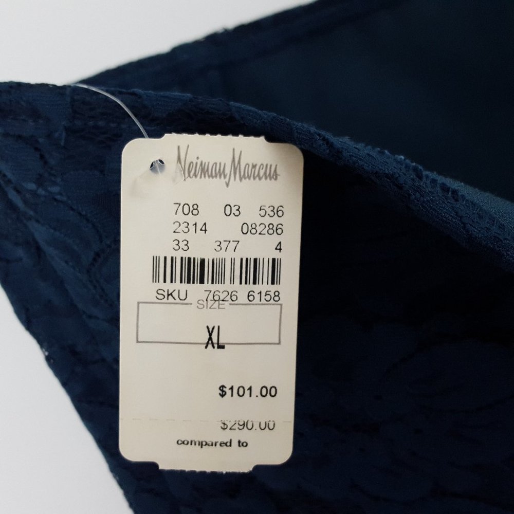 NEW Maria Bianca Nero Accordion Pleat Strapless Silk Dress Floral Dark Teal - Picture 4 of 6